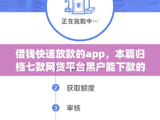 借钱快速放款的app，本篇归档七款网贷平台黑户能下款的