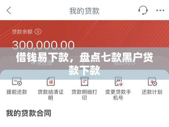 借钱易下款，盘点七款黑户贷款下款