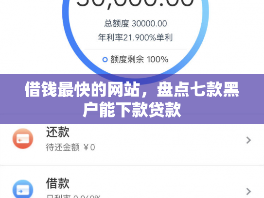借钱最快的网站，盘点七款黑户能下款贷款