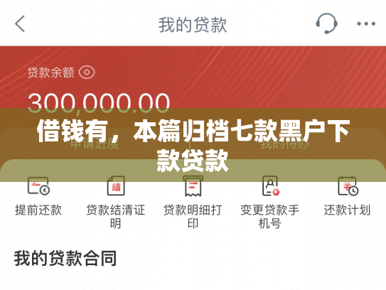 借钱有，本篇归档七款黑户下款贷款