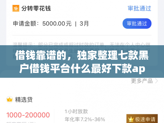 借钱靠谱的，独家整理七款黑户借钱平台什么最好下款app