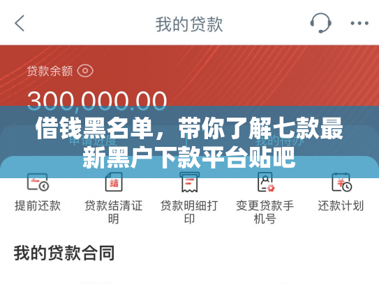 借钱黑名单，带你了解七款最新黑户下款平台贴吧