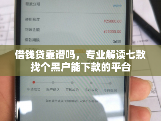 借钱贷靠谱吗，专业解读七款找个黑户能下款的平台