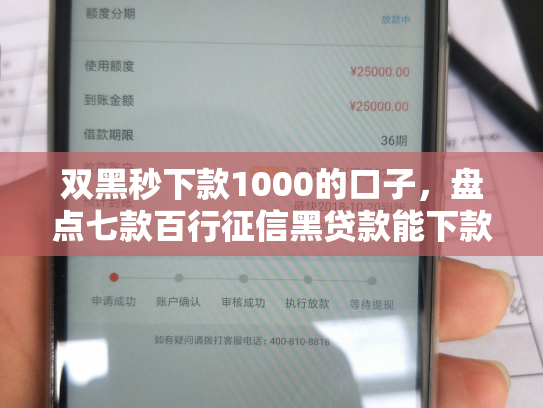 双黑秒下款1000的口子，盘点七款百行征信黑贷款能下款吗