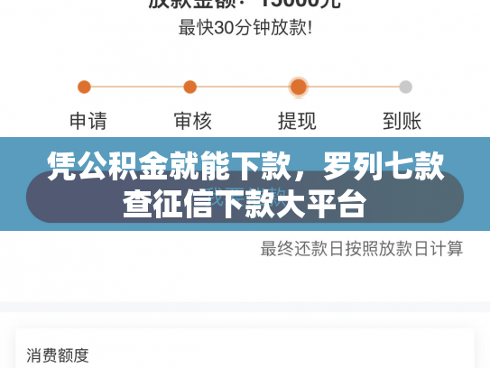 凭公积金就能下款，罗列七款查征信下款大平台