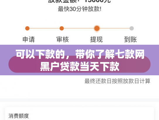 可以下款的，带你了解七款网黑户贷款当天下款