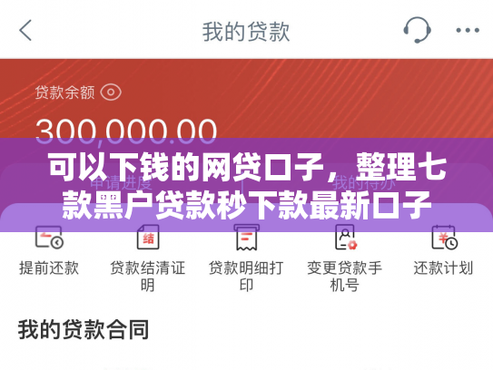 可以下钱的网贷口子，整理七款黑户贷款秒下款最新口子