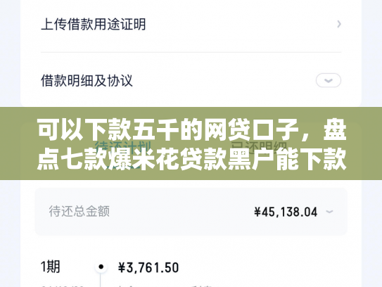 可以下款五千的网贷口子，盘点七款爆米花贷款黑户能下款吗