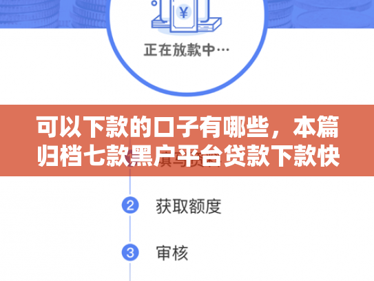 可以下款的口子有哪些，本篇归档七款黑户平台贷款下款快的