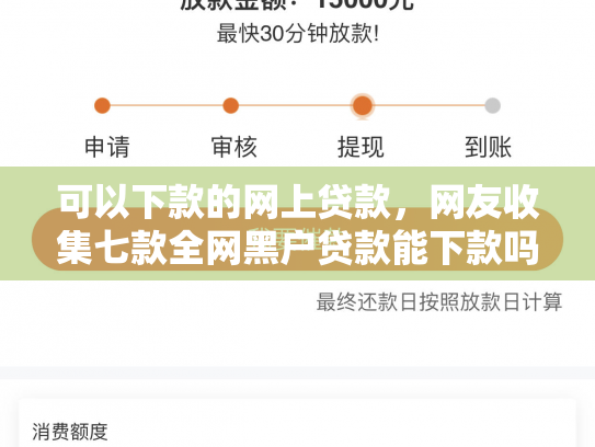 可以下款的网上贷款，网友收集七款全网黑户贷款能下款吗