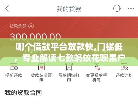 哪个借款平台放款快,门槛低，专业解读七款蚂蚁花呗黑户下款app