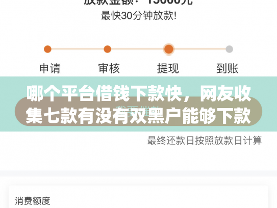 哪个平台借钱下款快，网友收集七款有没有双黑户能够下款的app