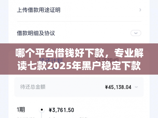 哪个平台借钱好下款，专业解读七款2025年黑户稳定下款的app