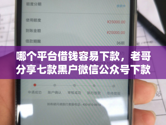 哪个平台借钱容易下款，老哥分享七款黑户微信公众号下款的app