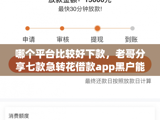 哪个平台比较好下款，老哥分享七款急转花借款app黑户能下款吗