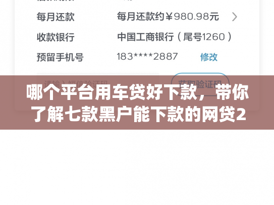 哪个平台用车贷好下款，带你了解七款黑户能下款的网贷2025app
