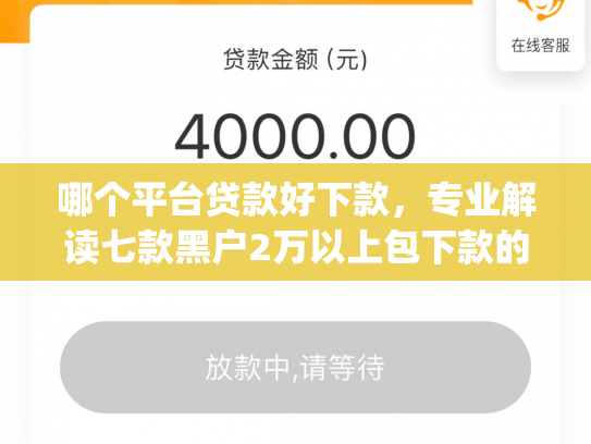 哪个平台贷款好下款，专业解读七款黑户2万以上包下款的app