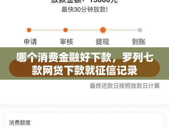 哪个消费金融好下款，罗列七款网贷下款就征信记录