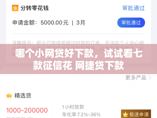 哪个小网贷好下款，试试看七款征信花 网捷贷下款
