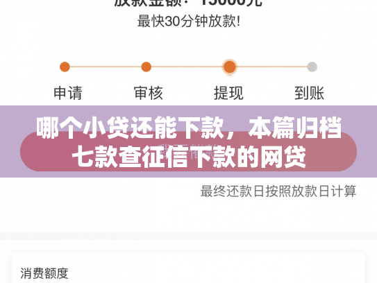 哪个小贷还能下款，本篇归档七款查征信下款的网贷