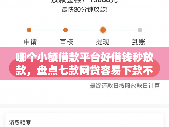哪个小额借款平台好借钱秒放款，盘点七款网贷容易下款不查征信