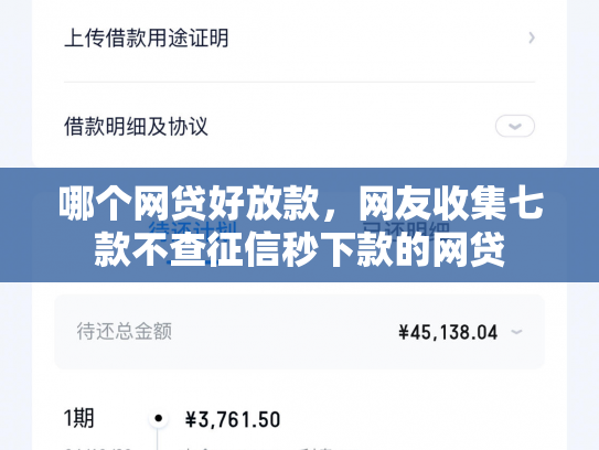 哪个网贷好放款，网友收集七款不查征信秒下款的网贷