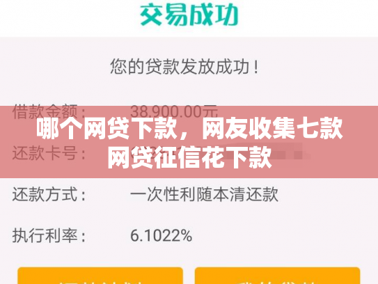 哪个网贷下款，网友收集七款网贷征信花下款