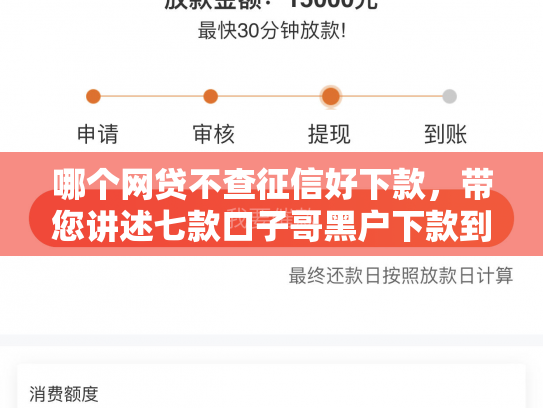 哪个网贷不查征信好下款，带您讲述七款口子哥黑户下款到微信的APP