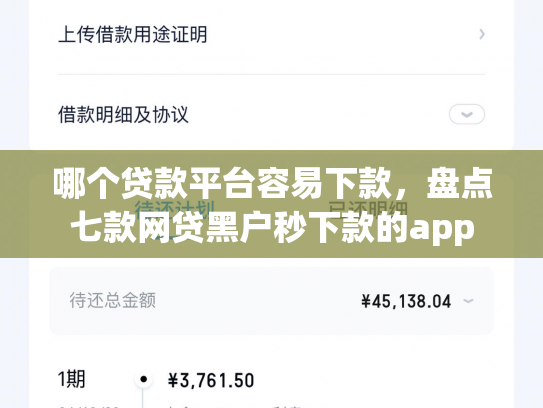 哪个贷款平台容易下款，盘点七款网贷黑户秒下款的app