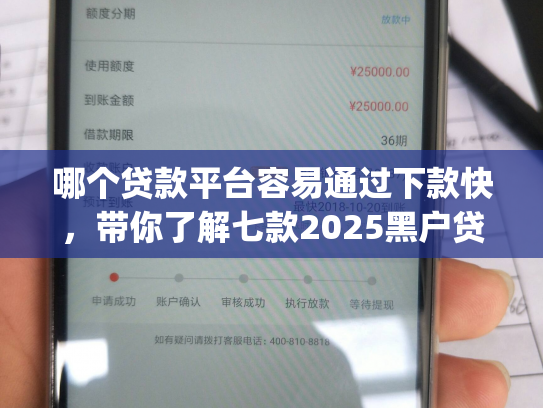 哪个贷款平台容易通过下款快，带你了解七款2025黑户贷款当天下款app