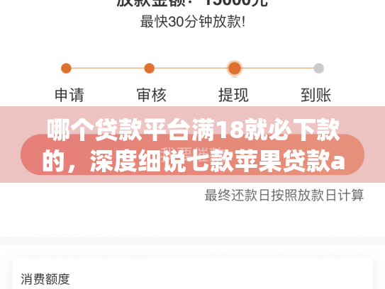 哪个贷款平台满18就必下款的，深度细说七款苹果贷款app黑户可以下款