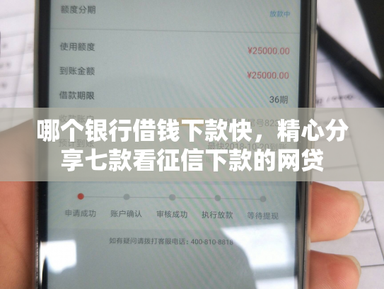 哪个银行借钱下款快，精心分享七款看征信下款的网贷