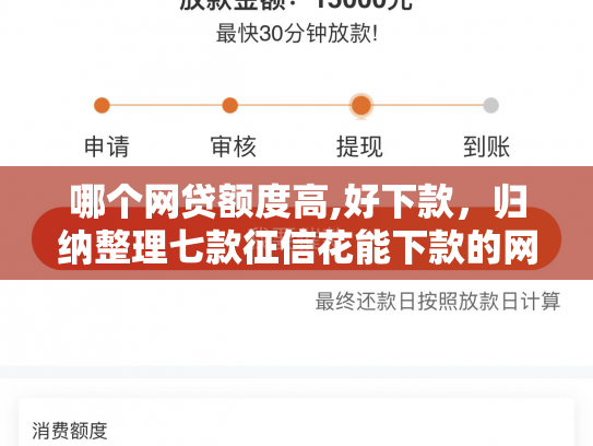 哪个网贷额度高,好下款，归纳整理七款征信花能下款的网贷