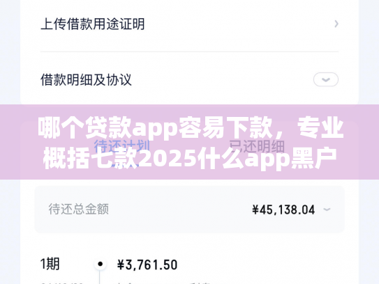 哪个贷款app容易下款，专业概括七款2025什么app黑户也能下款