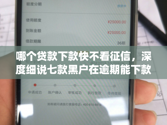 哪个贷款下款快不看征信，深度细说七款黑户在逾期能下款app入口