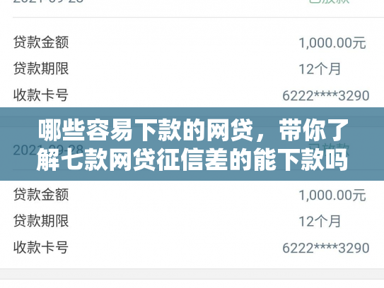 哪些容易下款的网贷，带你了解七款网贷征信差的能下款吗