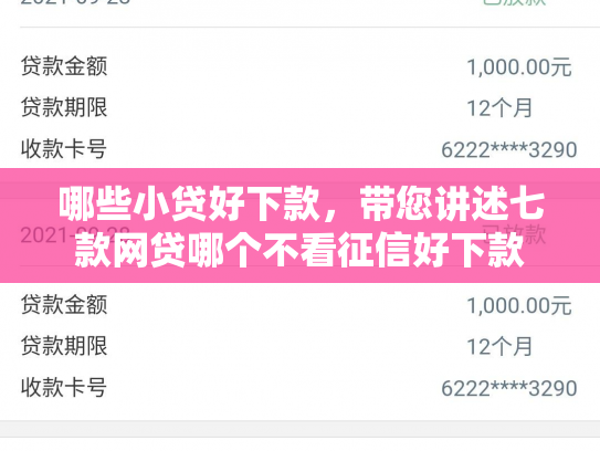 哪些小贷好下款，带您讲述七款网贷哪个不看征信好下款
