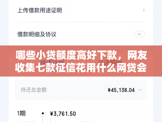 哪些小贷额度高好下款，网友收集七款征信花用什么网贷会下款