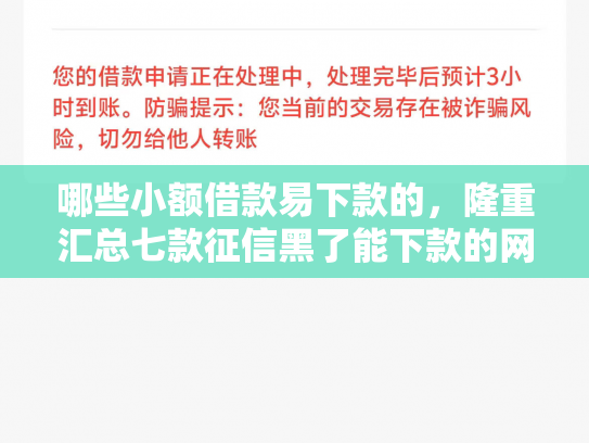 哪些小额借款易下款的，隆重汇总七款征信黑了能下款的网贷