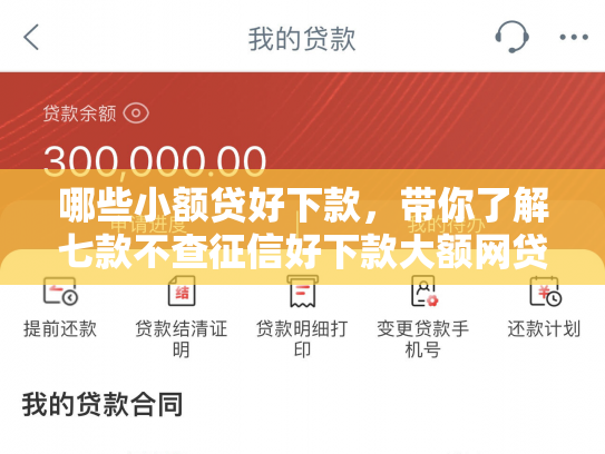 哪些小额贷好下款，带你了解七款不查征信好下款大额网贷