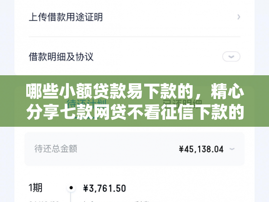 哪些小额贷款易下款的，精心分享七款网贷不看征信下款的软件