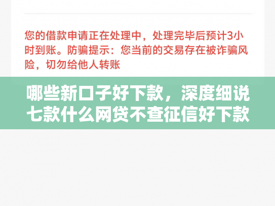 哪些新口子好下款，深度细说七款什么网贷不查征信好下款