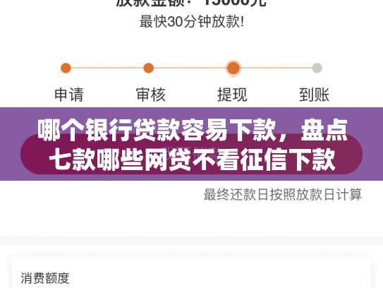 哪个银行贷款容易下款，盘点七款哪些网贷不看征信下款