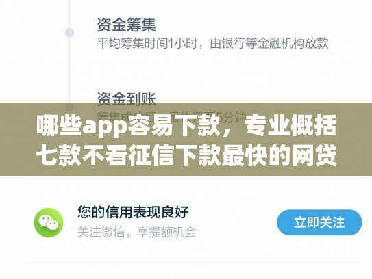 哪些app容易下款，专业概括七款不看征信下款最快的网贷