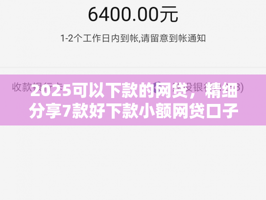 2025可以下款的网贷，精细分享7款好下款小额网贷口子