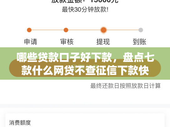 哪些贷款口子好下款，盘点七款什么网贷不查征信下款快