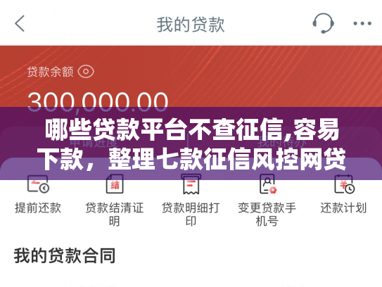哪些贷款平台不查征信,容易下款，整理七款征信风控网贷能下款吗
