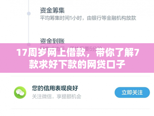 17周岁网上借款，带你了解7款求好下款的网贷口子