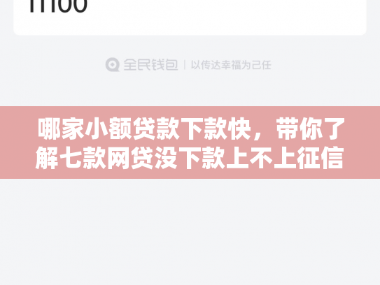 哪家小额贷款下款快，带你了解七款网贷没下款上不上征信
