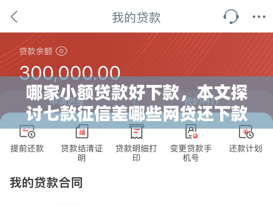 哪家小额贷款好下款，本文探讨七款征信差哪些网贷还下款
